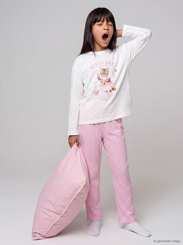LCW Kids سێتی بیجامەی چاپکراوی كچان