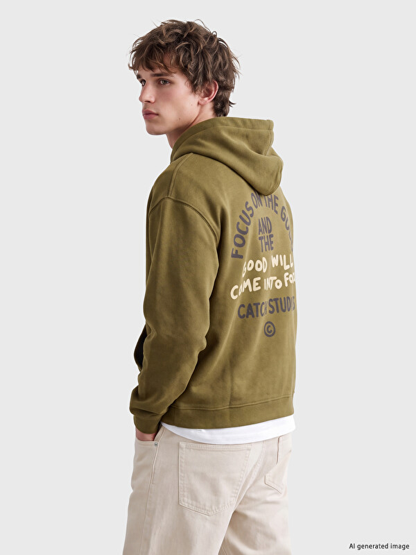 XSIDE Kapüşonlu Erkek Fermuarlı Sweatshirt