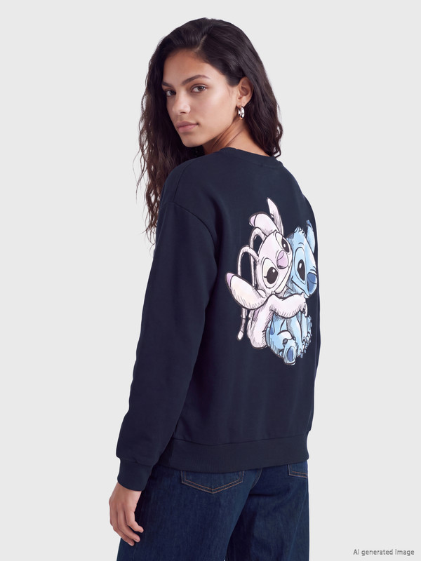 XSIDE Stitch Printed Oversize Women's Thick Sweatshirt