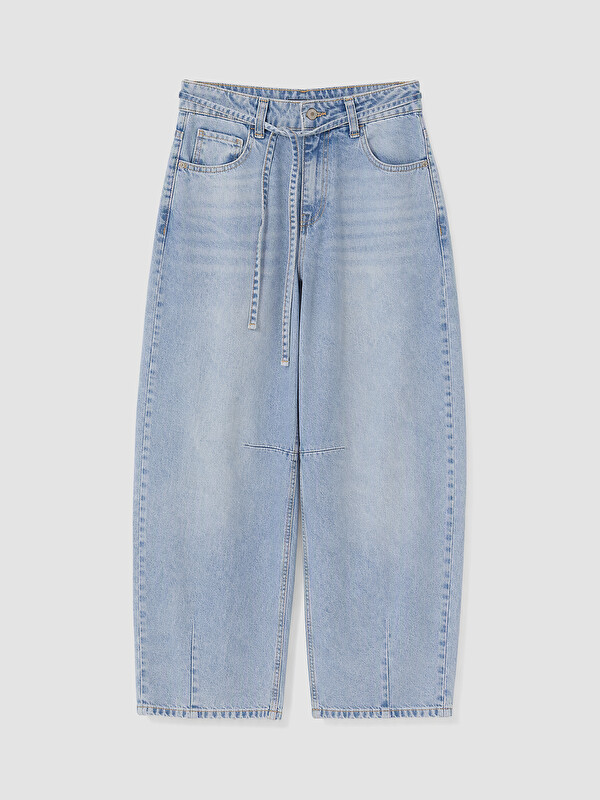LCW Jeans Waist Sashed Barrel Jean