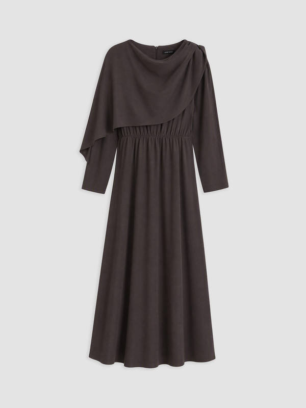 LCW Modest Femër Ngjyre Kafe Fustan
