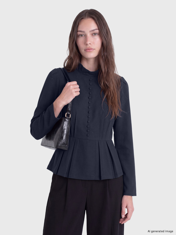 LCW Modest Pleated Poplin Women's Shirt Tunic