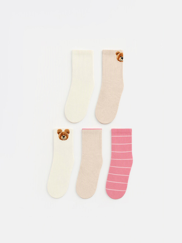 LCW Kids 5 Pack Girls' Ankle Socks