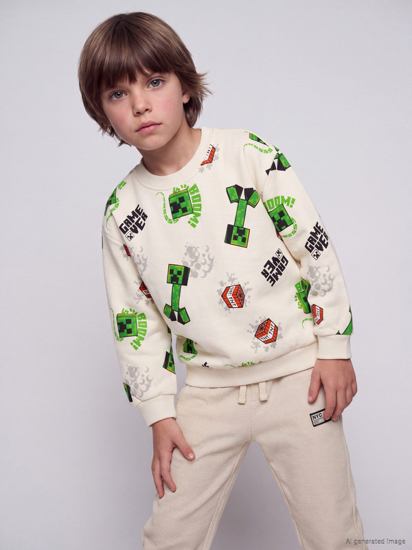 LCW Kids Minecraft Boys' Thick Sweatshirt