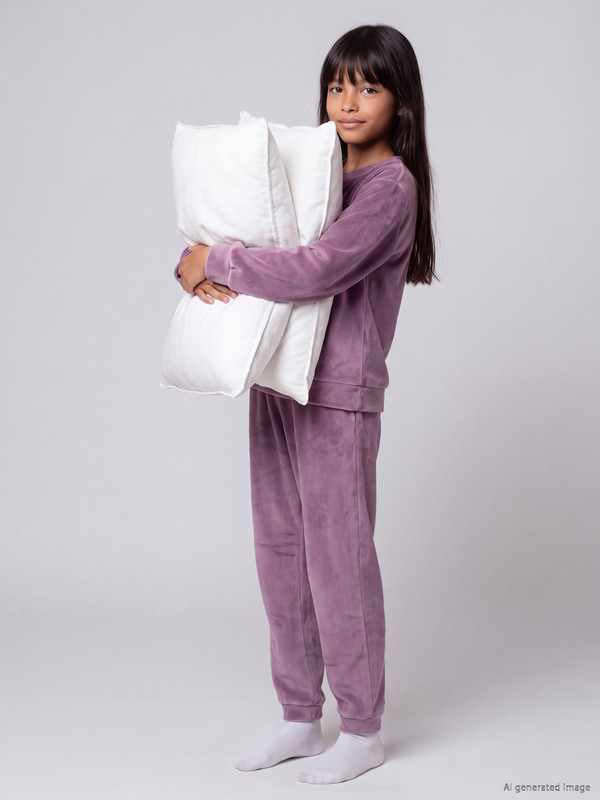 LCW Kids سێتی بیجامەی مەخمەڵی کچان