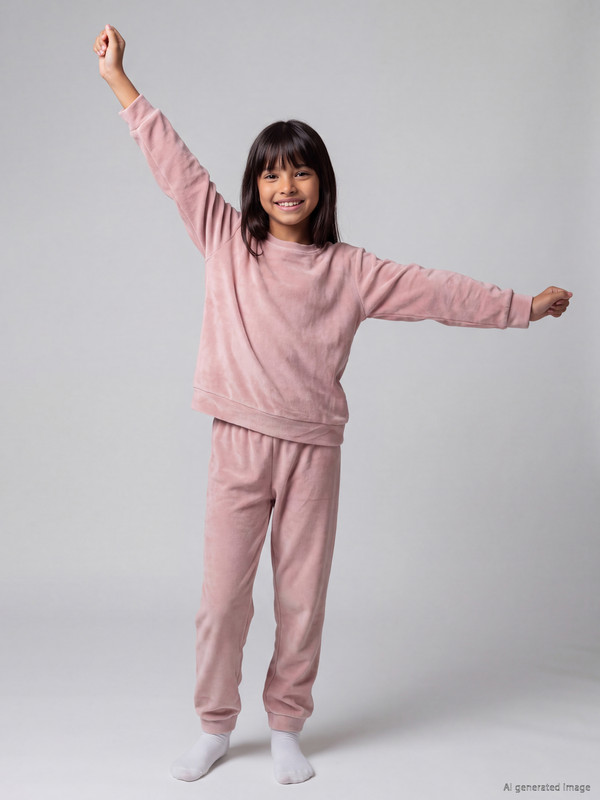 LCW Kids سێتی بیجامەی مەخمەڵی کچان