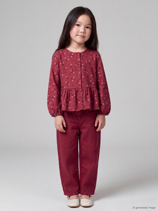 LCW Kids Floral Girls' Gabardine Set