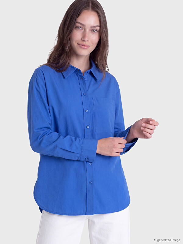 LCW Modest Oversize Poplin Women's Shirt