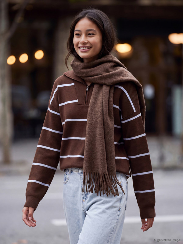 LCW Teen Striped Teenage Girls' Knitwear Sweater