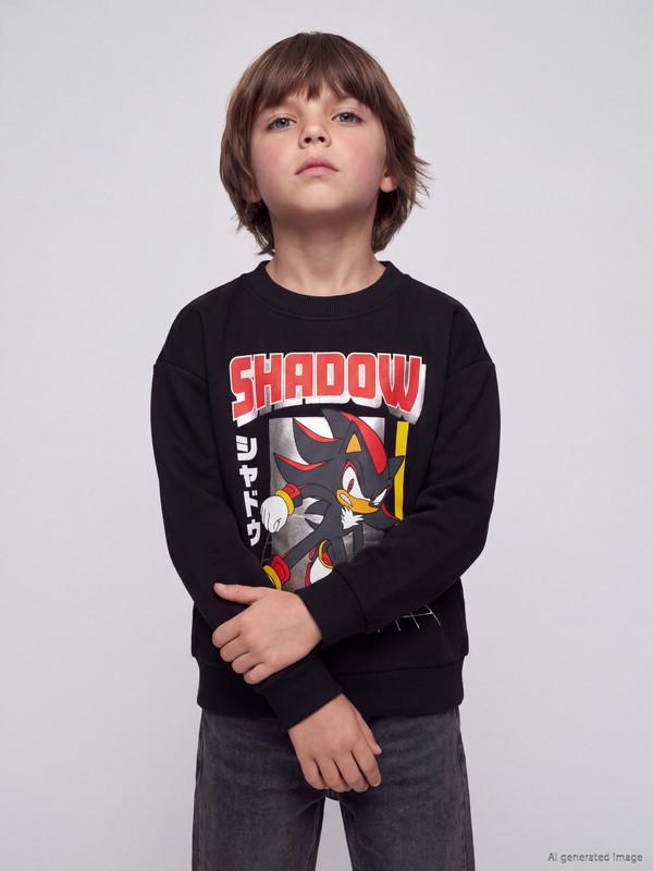 LCW Kids Sonic Printed Boys' Thick Sweatshirt