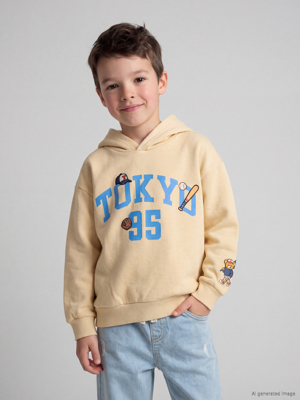 LCW Kids Embroidered Boys' Thick Sweatshirt
