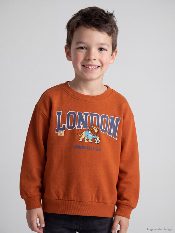LCW baby Embroidered Boys' Thick Sweatshirt