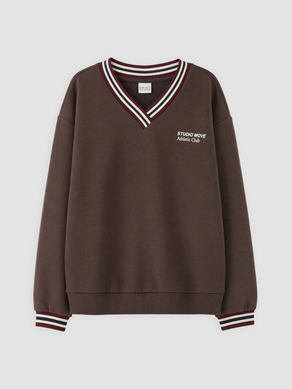 LCW Kids V Yaka Baskılı Kız Çocuk Sweatshirt