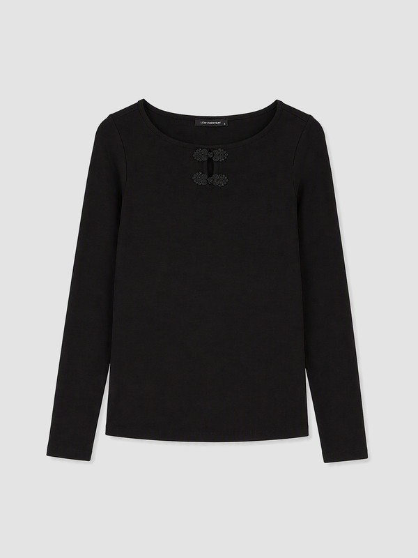 LCW EVERYDAY Crew Neck China Buttoned Blouse
