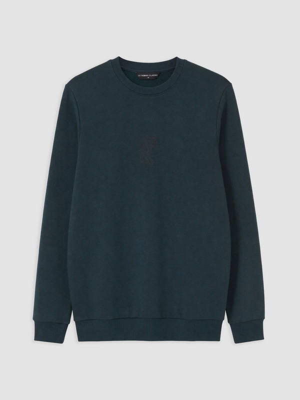 LCWAIKIKI Classic Bisiklet Yaka Nakışlı Sweatshirt
