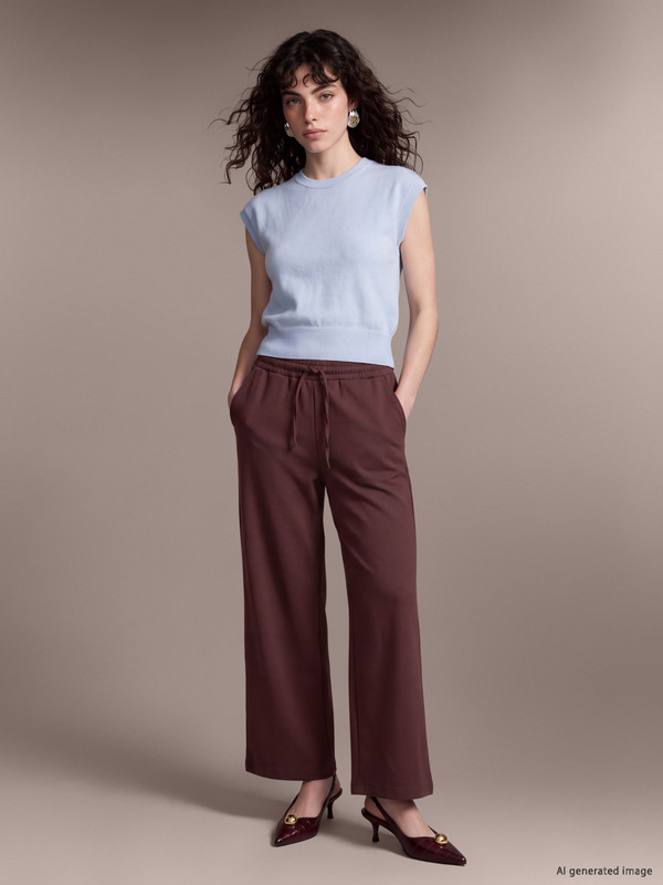 LCW Petite پانتۆڵ ره‌نگ شه‌رابی ژن