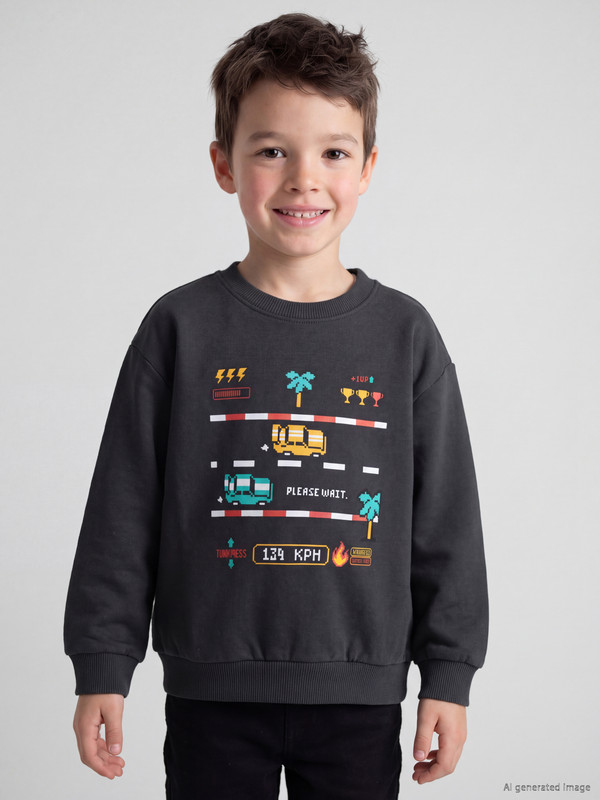 LCW Kids Printed Boys' Thick Sweatshirt
