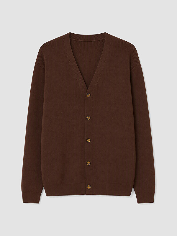LCWAIKIKI Classic Man Brown Cardigan