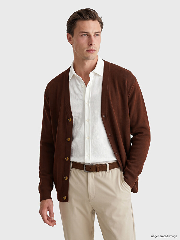 LCWAIKIKI Classic Cardigan tricotat Regular Fit pentru bărbați