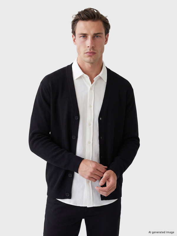 LCWAIKIKI Classic V Neck Men's Knitwear Cardigan