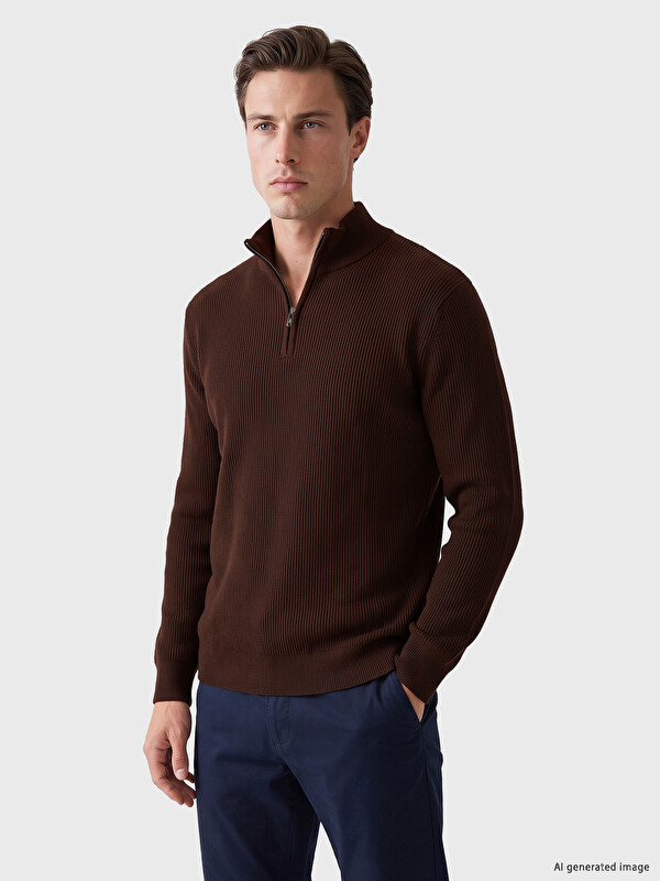 LCWAIKIKI Classic Pulover Tricotat Mock Neck Bărbați