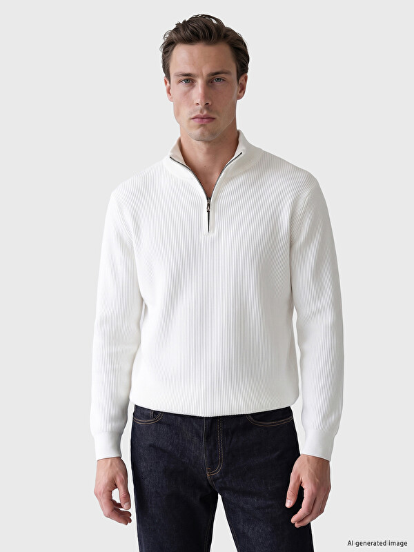 LCWAIKIKI Classic Pulover Tricotat Mock Neck Bărbați