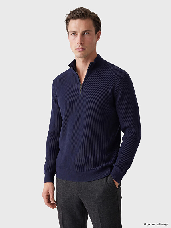LCWAIKIKI Classic Pulover Tricotat Mock Neck Bărbați