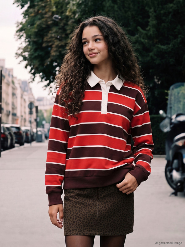 LCW Teen Polo Collar Teenage Girls' Sweatshirt