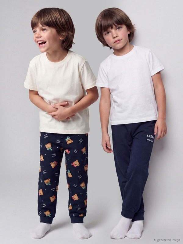 LCW Kids 2'li Desenli Erkek Çocuk Pijama Altı
