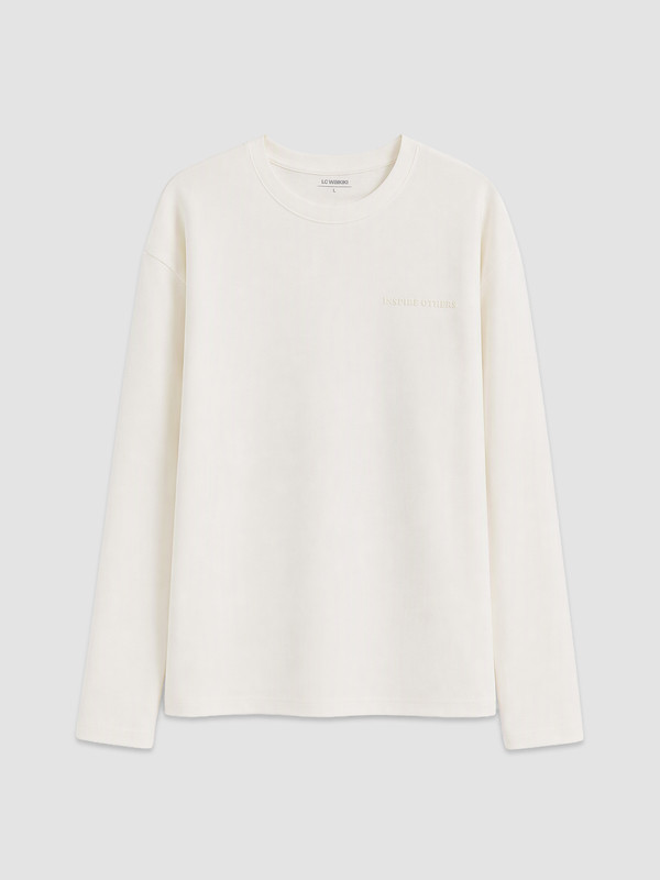LC WAIKIKI Bisiklet Yaka Nakışlı Erkek Sweatshirt