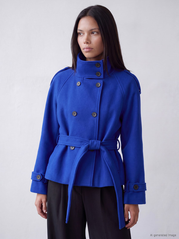 LCW Modest Woman Blue Coatigan