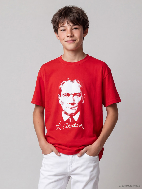 LCW Kids Atatürk Baskılı Erkek Çocuk Tişört