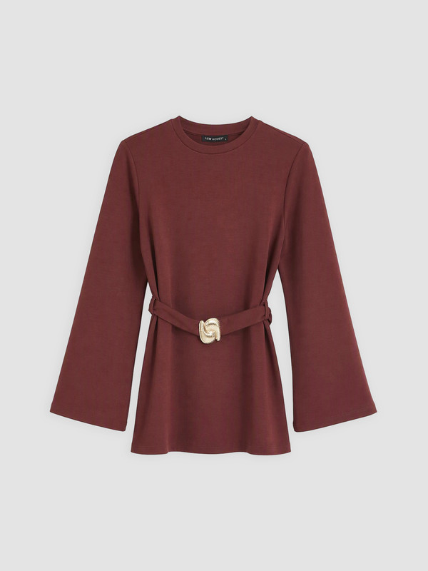LCW Modest Woman Bordeaux Sweatshirt Tunic