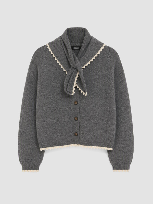 LCW Modest Shawl Collar Women's Knitwear Cardigan