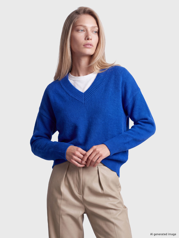 LCW Vision V Neck Oversize Women's Knitwear Sweater