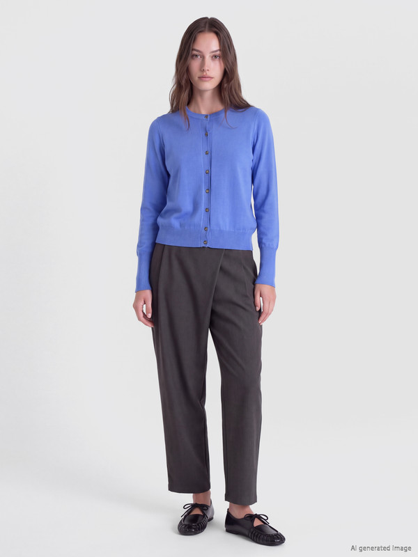LCW Comfort Bisiklet Yaka Kadın Triko Hırka