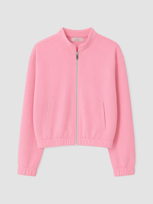Natuvera Kolej Yaka Kalın Fermuarlı Sweatshirt