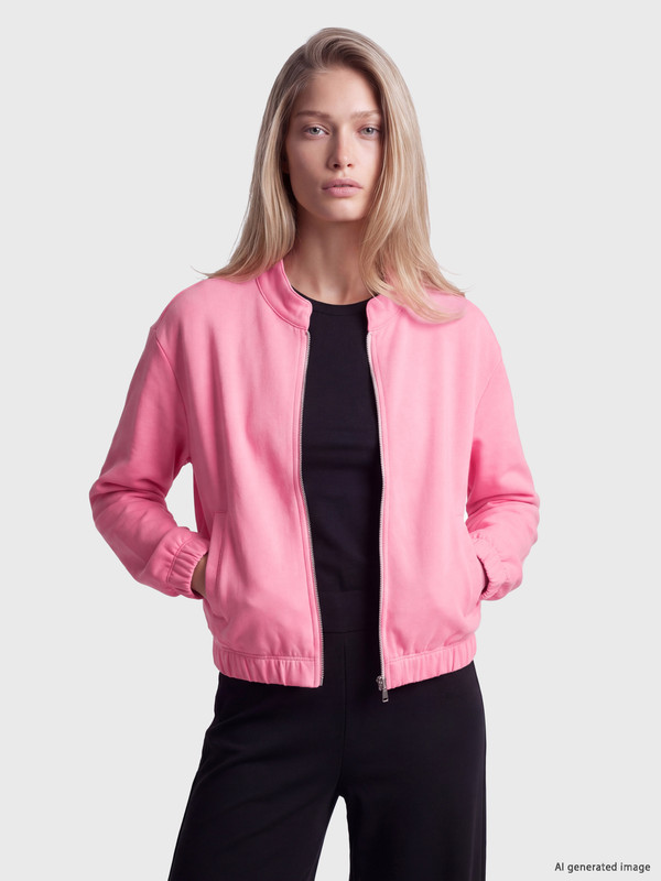 Natuvera Woman Pink Zip-Up Sweatshirt
