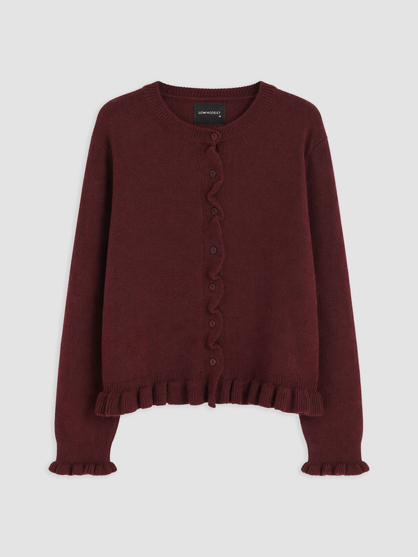 LCW Modest Fırfırlı Kadın Triko Hırka