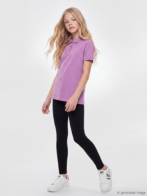 LCW Kids Beli Lastikli Basic Kız Çocuk Tayt