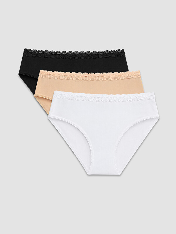 LCW DREAM Lace Detailed Bikini Panties 3 Pieces