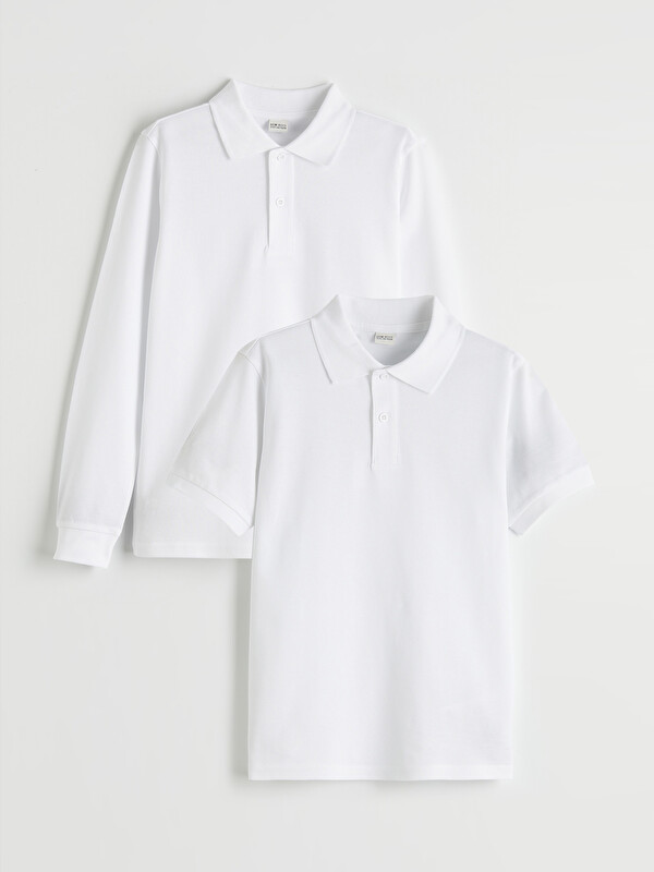 LCW Kids Polo Neck Basic Boys' T-Shirt 2 Pack