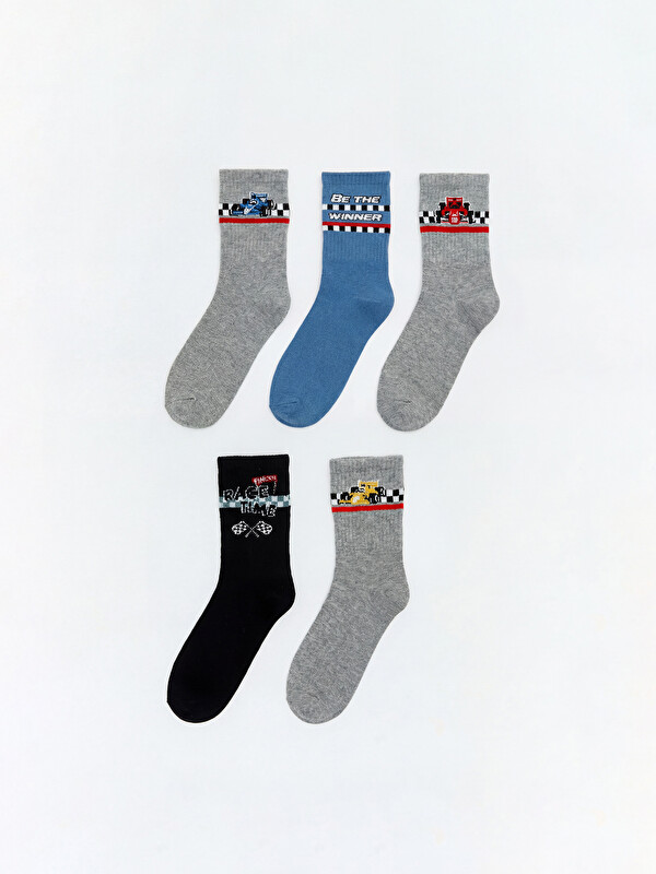 LCW Kids Patterned Boys' Ankle Socks 5 Pack
