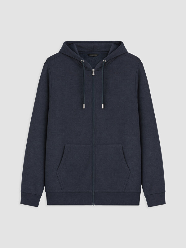 LCWAIKIKI Classic Kapüşonlu Uzun Kollu Erkek Fermuarlı Sweatshirt