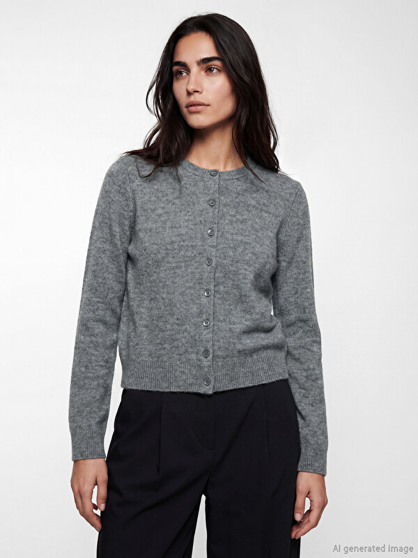 LCW Vision Crew Neck Women's Knitwear Cardigan