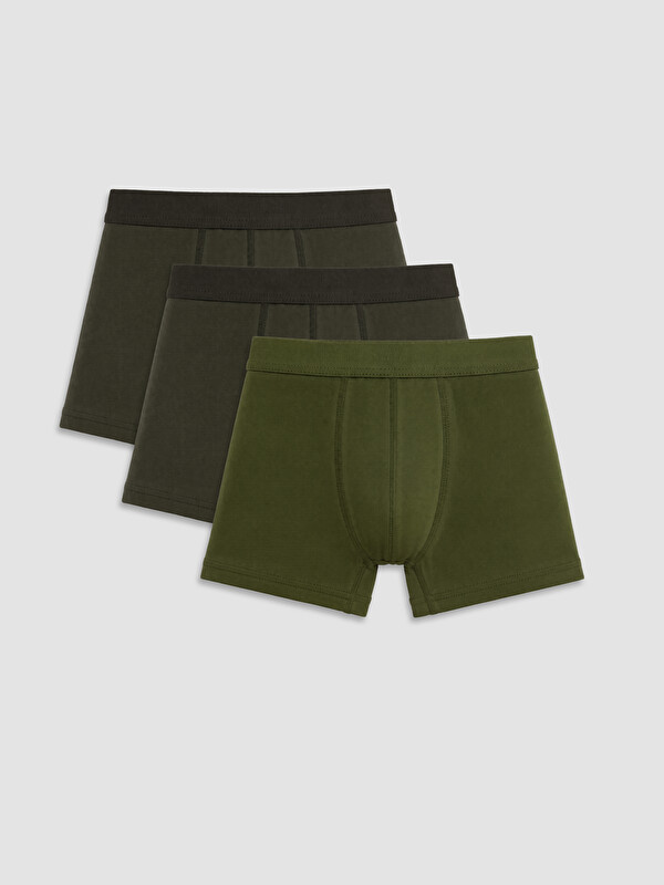 LC WAIKIKI Men's Stretch Cotton Boxer Briefs, Classic Fit, Pack of Three