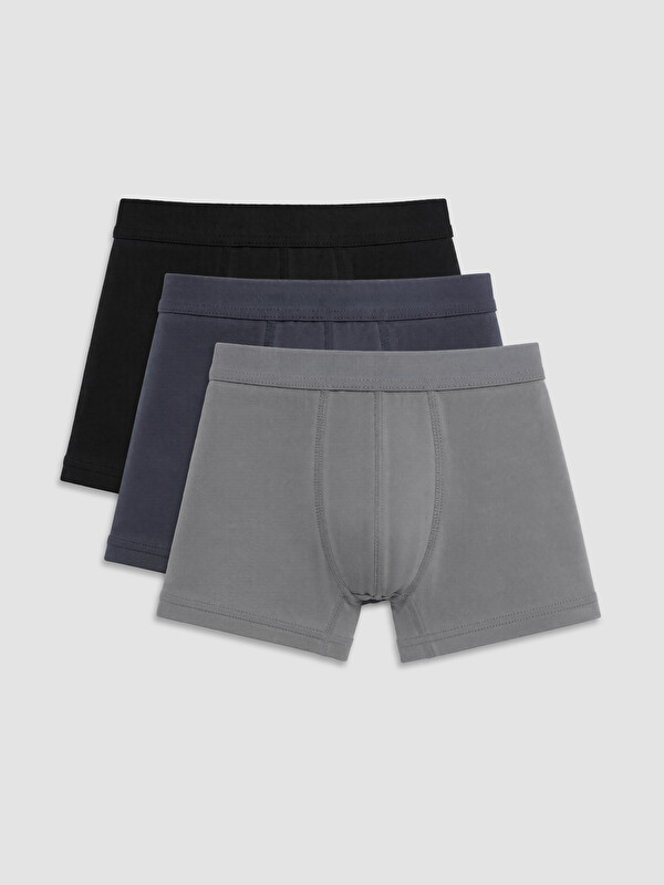 LC WAIKIKI Men's Loose Fit Stretch Cotton Boxer Briefs, Set of Three