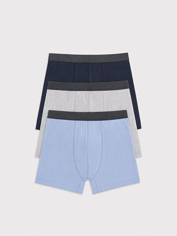 LC WAIKIKI Classic Fit Stretch Cotton Men's Boxer Briefs, Set of Three