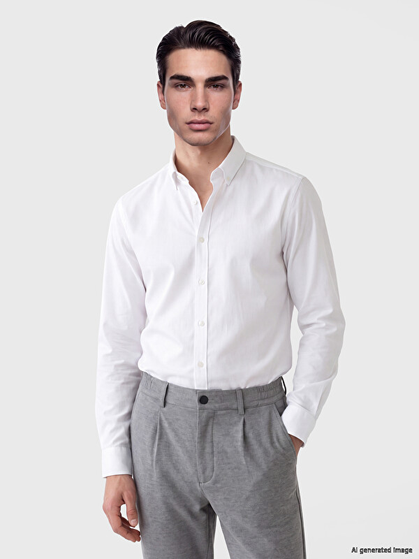 LCWAIKIKI Classic Regular Fit Oxford Men's Basic Shirt