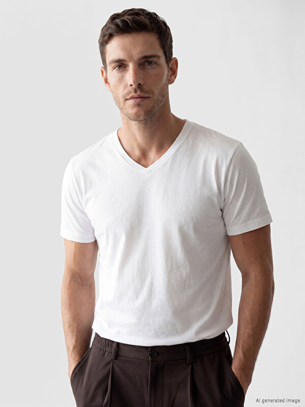 LCWAIKIKI Classic V Neck Men's T-Shirt